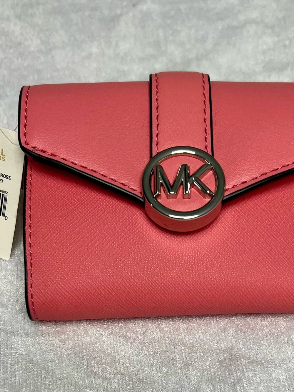 Michael Kors Pink Carmen Wallet NWT Flap Bifold Logo Compact Tea Rose